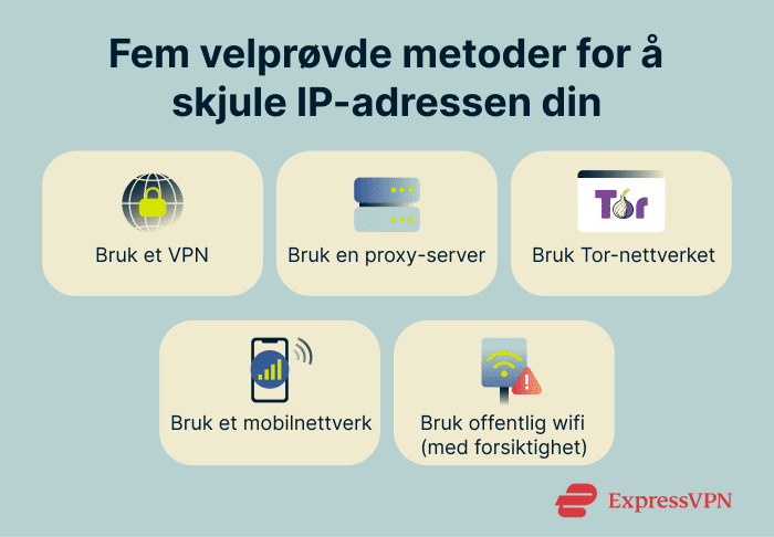 The various methods of hiding an IP address