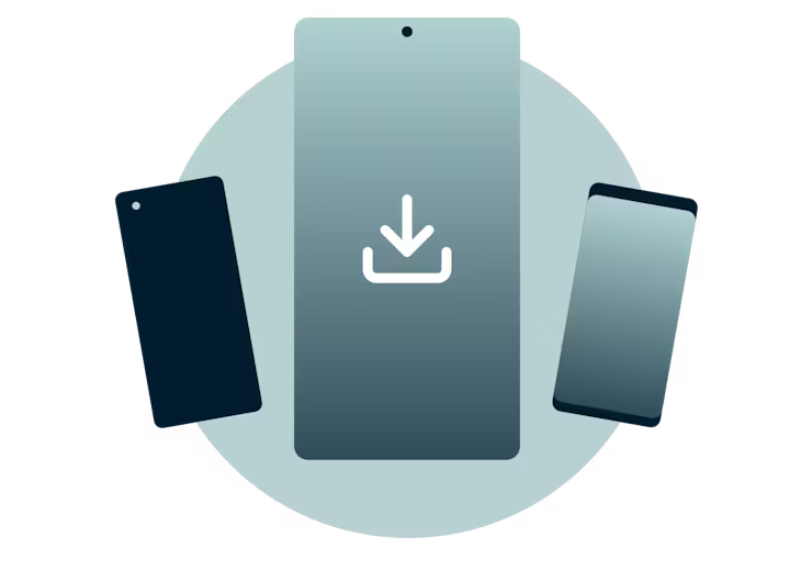 Android版ExpressVPNアプリをダウンロード. ダウンロードの表示があるAndroidデバイス。