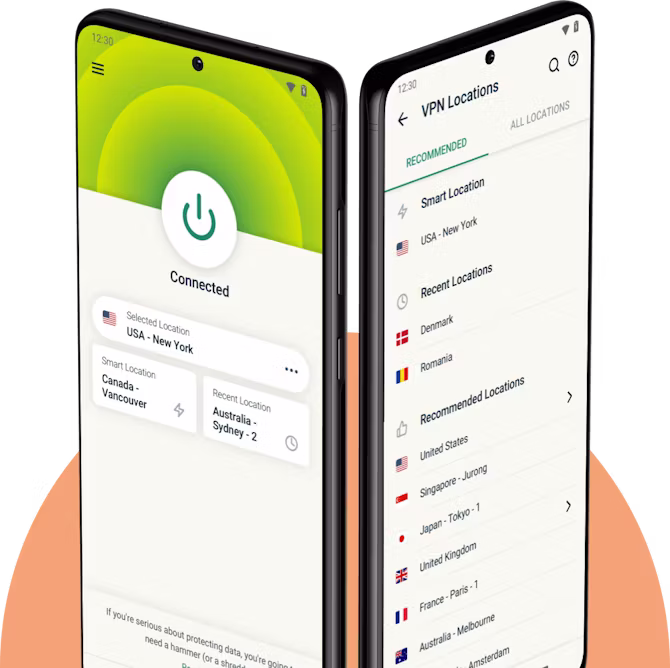 ExpressVPNを搭載したAndroid携帯