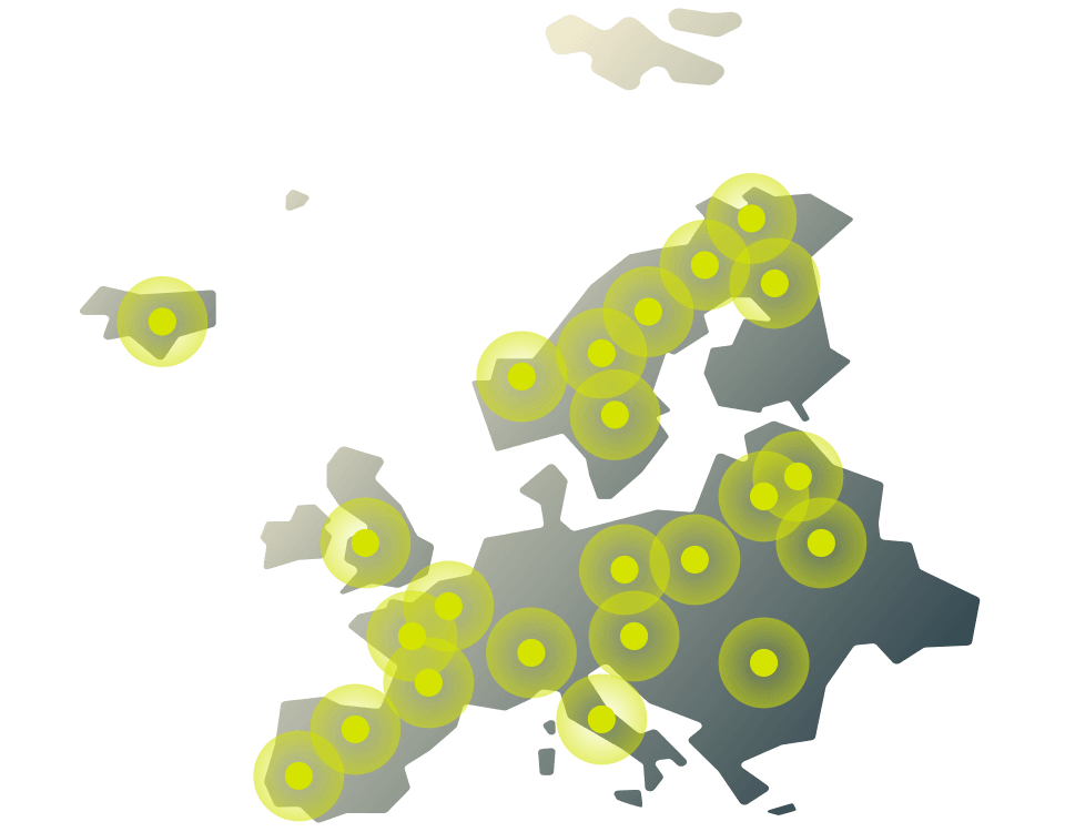 Łącz się z dziesiątkami europejskich lokalizacji serwer&oacute;w dzięki ogromnej globalnej sieci ExpressVPN.