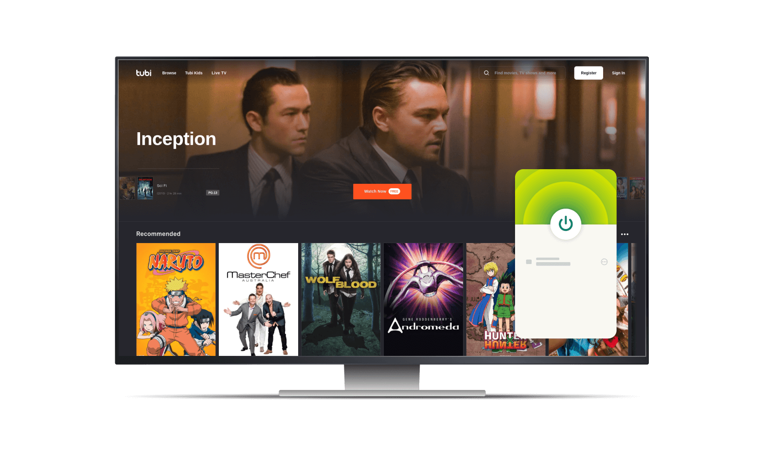 Tubi TV UI.