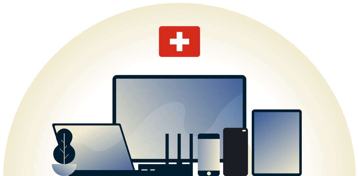 Svizzera VPN che protegge una varietà di dispositivi.