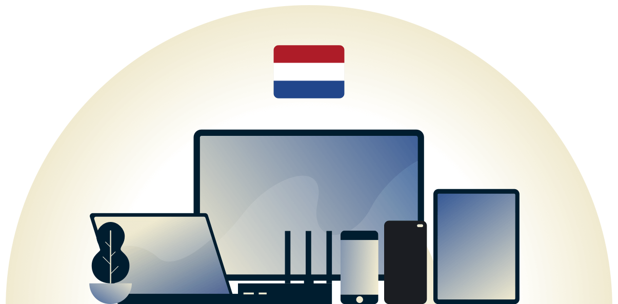 Una VPN de Holanda protegiendo a una variedad de dispositivos.