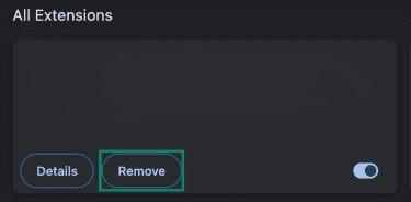 Remove extensions from Google Chrome