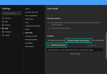 How to access the blocked senders list in the new Outlook for Windows