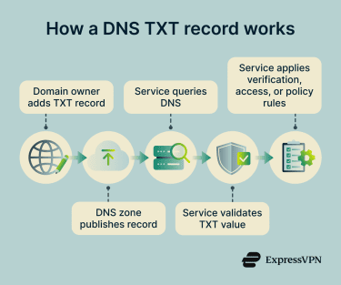 How a DNS TXT record works.